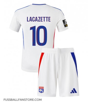 Olympique Lyonnais Alexandre Lacazette #10 Replik Heimtrikot Kinder 2024-25 Kurzarm (+ Kurze Hosen)